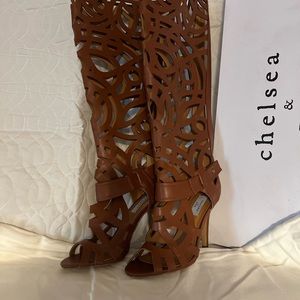 Chelsea&Zoe Sandal heels. Size 9; color : cognac